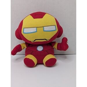 Ty Beanie Ballz Marvel Iron Man Plush Red Gold Round Stuffed Toy Avenger 5 inch